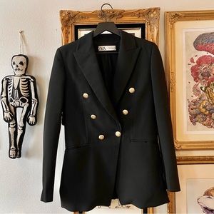 ZARA black double breasted blazer EXTRA SMALL